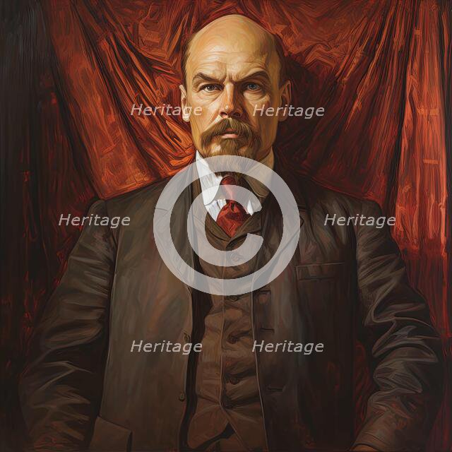 AI IMAGE - Portrait of Vladimir Lenin, 1910s, (2023). Creator: Heritage Images.