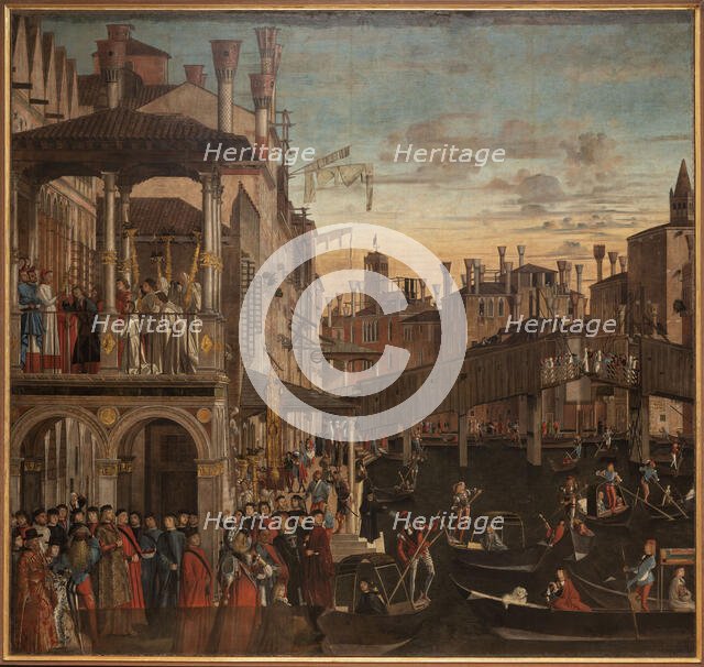 Miracle of the Holy Cross at the Ponte di Rialto, c. 1496. Creator: Carpaccio, Vittore (1460-1526).