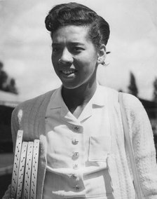 Althea Gibson (1927-2003), American tennis player, c1950s. Artist: Unknown