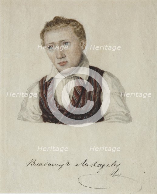 Portrait of the Decembrist Vladimir Nikolayevich Likharev (1803-1840), 1828. Artist: Bestuzhev, Nikolai Alexandrovich (1791-1855)