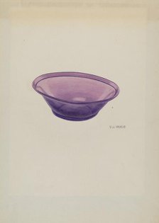 Amethyst Glass Bowl, c. 1940. Creator: V. L. Vance.