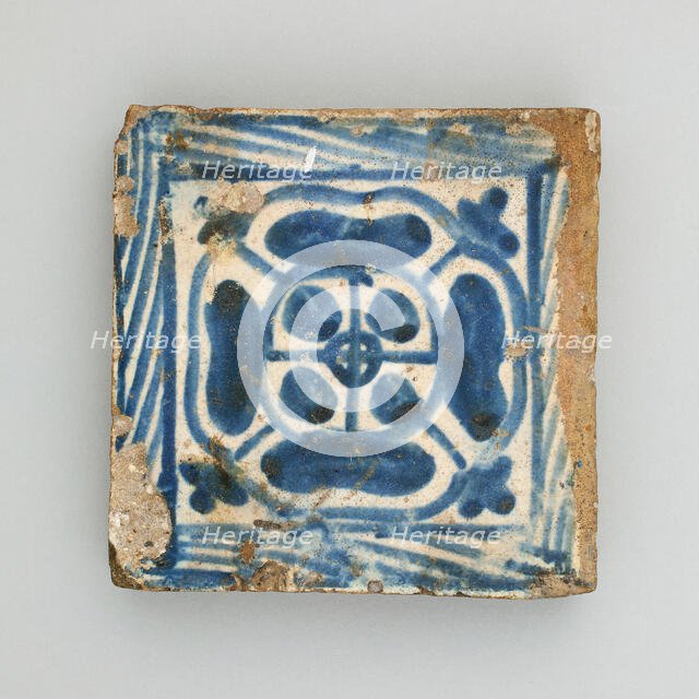 Floor Tile with Rosette, Manises, 1474/1500. Creator: Unknown.