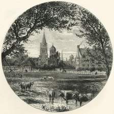 'Christ Church, from Merton Meadows', c1870.