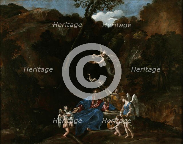 Jesus Tended by the Angels, c. 1617. Creator: Lanfranco, Giovanni (1582-1647).