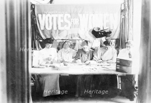 Ticket desk at the Women's Exhibition, 1909. Artist: Unknown