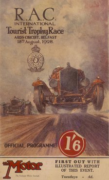 A programme for the RAC International Tourist Trophy Race, Belfast, Northern Ireland, 1929. Artist: Unknown