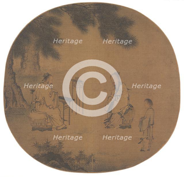 Listening to the Qin (Zither), 1150 - after 1225. Creator: Liu Songnian (Chinese, c. 1150-after 1225).