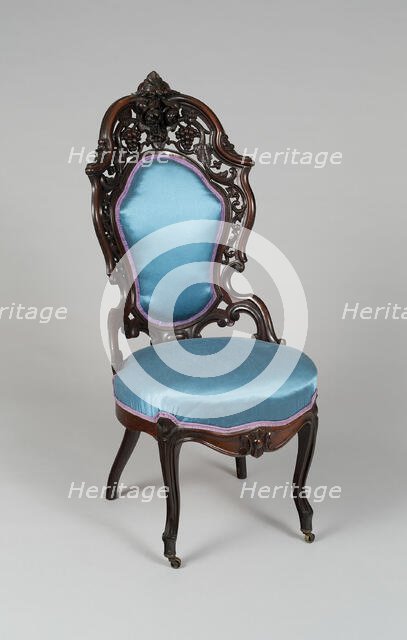 Side Chair, 1856/65. Creator: John and Joseph W. Meeks Company.