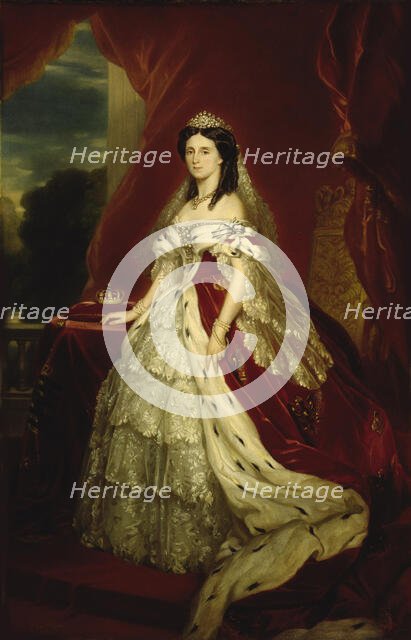 Princess Augusta of Saxe-Weimar-Eisenach (1811-1890), Queen of Prussia, ca 1859. Creator: Winterhalter, Franz Xaver, School of  .