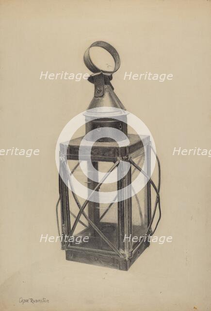 Hand Lantern, c. 1938. Creator: Lazar Rubinstein.