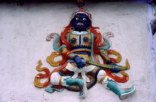 Painted sculpture, Ladakh, India, 1988. Creator: Amanda Waite.