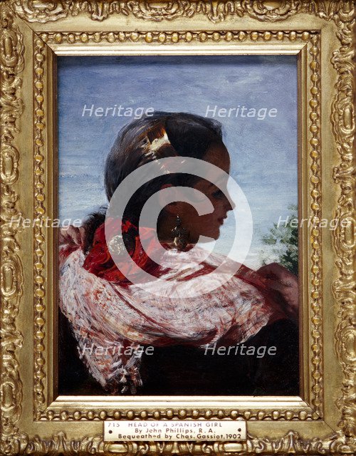 'Head of a Spanish Girl', 1860. Artist: John Phillip