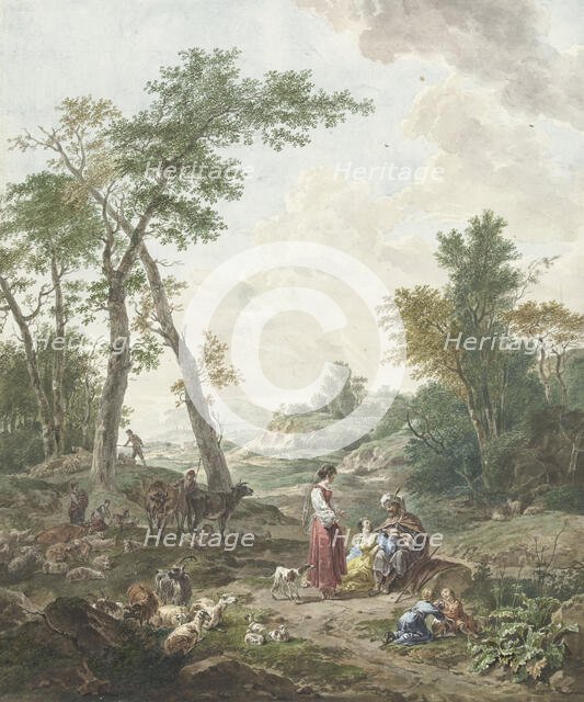 Jacob entertaining Rachel and Leah, 1777. Creator: Wybrand Hendriks.