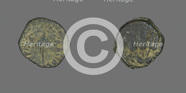 Coin Depicting a Parasol, 40-44, issued by King Agrippa of Judaea. Creator: Unknown.