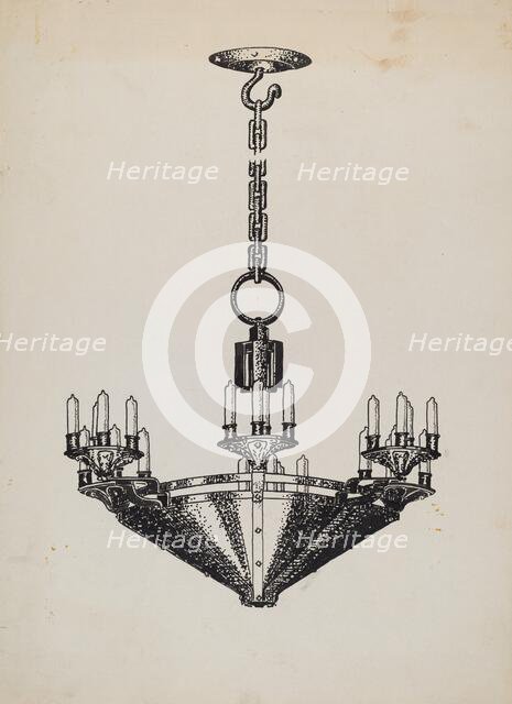 Chandelier, c. 1936. Creator: Florence Huston.