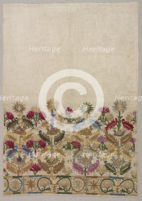 Fragment of a Skirt Border, 1600s - 1700s. Creator: Unknown.