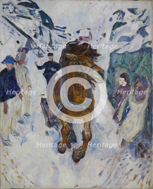 Galloping Horse. Artist: Munch, Edvard (1863-1944)
