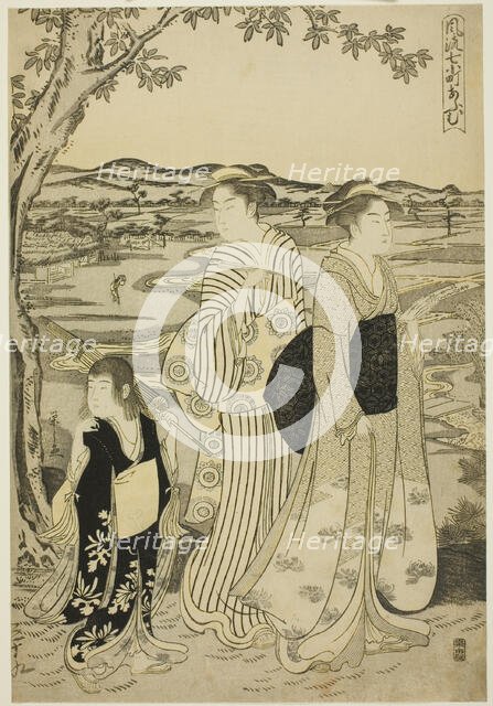 Parrot Komachi, from the series The Fashionable Seven Komachi..., Edo period, about 1788. Creator: Hosoda Eishi.