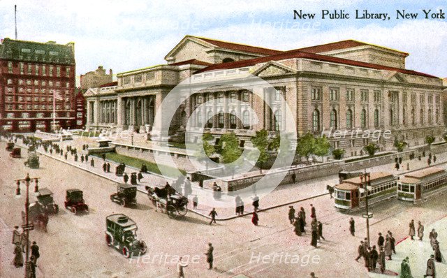 The New Public Library, New York, USA, 1910. Artist: Unknown