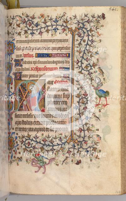 Hours of Charles the Noble, King of Navarre (1361-1425): fol. 265r, St. Andrew, c. 1405. Creator: Master of the Brussels Initials and Associates (French).