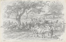 Herdsmen and Cattle, 1877. Creator: Eugene Louis Boudin.