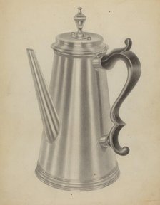 Silver Coffee Pot, 1935/1942. Creator: Michael Fenga.