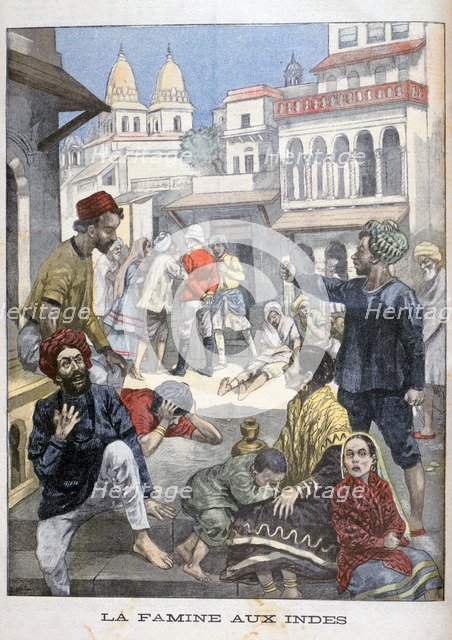 Famine in the India, 1900. Artist: Joseph Belon