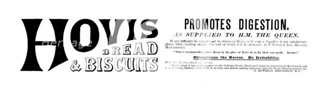 Advertisement for Hovis Bread & Biscuits, 1895. Creator: Unknown.