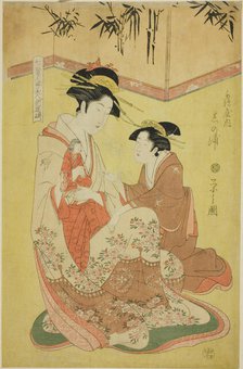 Beauties Parodying the Seven Sages - A Selection of Younger Courtesans..., c. 1793. Creator: Hosoda Eishi.