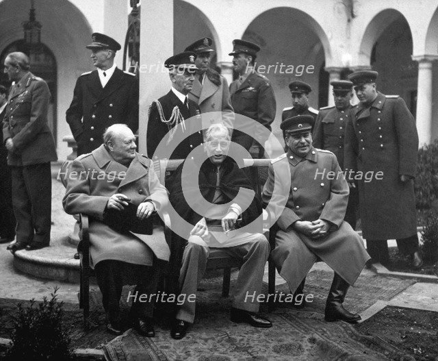 Conference of the Allied leaders, Yalta, Crimea, USSR, February 1945. Artist: Anon