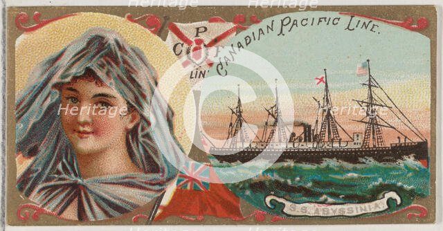 Steamship Abyssinia, Canadian Pacific Line, from the Ocean and River Steamers series (N83)..., 1887. Creator: Unknown.