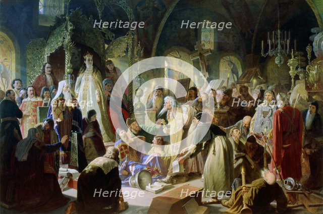 Old Believer Priest Nikita Pustosviat. Dispute on the Confession of Faith, 1880-1881.