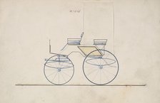 Design for 4 seat Phaeton, no top, no. 621, 1850-70. Creator: Brewster & Co.