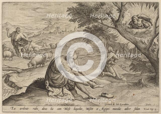 God Appearing to Moses, 1585. Creator: Johann Sadeler I.