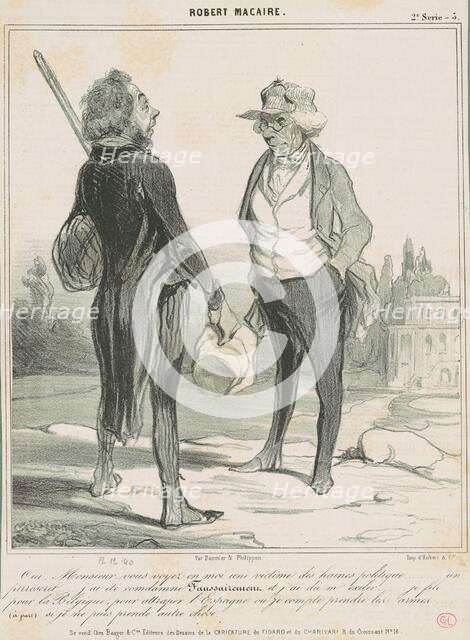 Oui, monsieur, vous voyez en moi une victime, 19th century. Creator: Honore Daumier.
