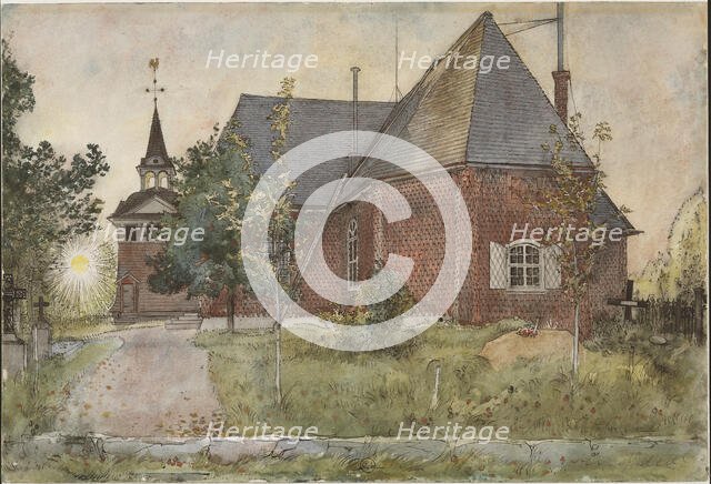 Old Sundborn Church. From A Home (26 watercolours). Creator: Carl Larsson.