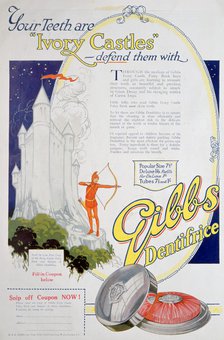 Advert for Gibbs Solid Dentifrice, 1922. Artist: Unknown