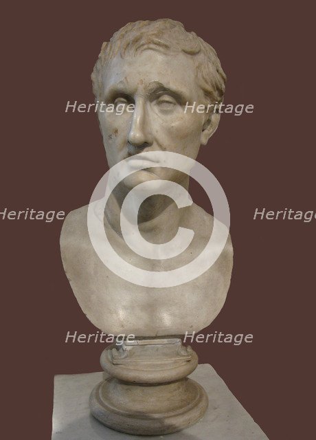 Bust of Menander. (Roman copy of Greek statue by Kephisodotos and Timarchos), 4th century BC. Artist: Art of Ancient Rome, Classical sculpture  