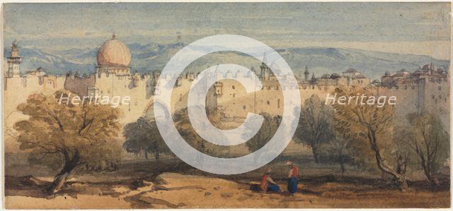 St. Stephen's Gate, Jerusalem, c. 1860. Creator: Richard Principal Leitch (British, 1844-1865).