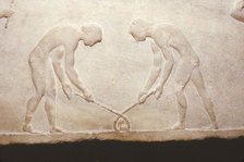 Greek Games from a marble relic, c490 BC. Artist: Themistocles.