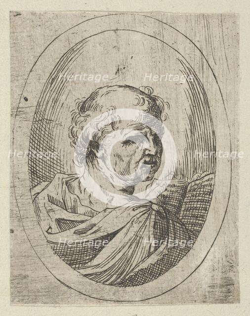 An apostle seen from behind and turning to the right, holding an open book, 1600-1640. Creator: Anon.