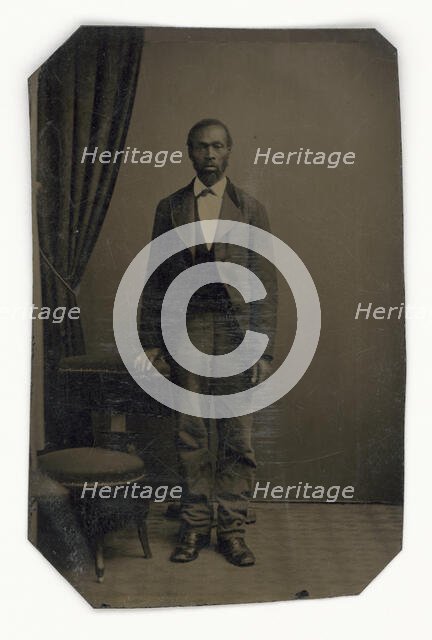 Tintype of a man, late 19th century. Creator: Unknown.