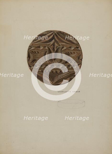 Pa. German Butter Mold, c. 1938. Creator: Charlotte Angus.