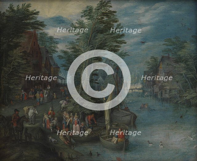 Village at a River, 1636-1691. Creator: Peeter Gysels.