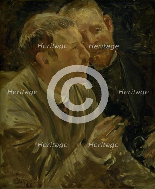 Portrait of the Painters Bruno Liljefors and Alf Wallander, 1886. Creator: Ernst Josephson.