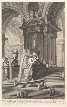 Group of columns which support two arches of a great courtyard . . . (Gruppo di Colonn..., ca. 1750. Creator: Giovanni Battista Piranesi.