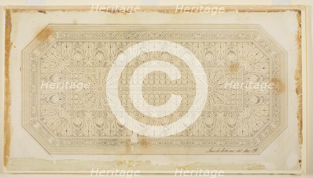 Ceiling Design with Peacock Motif, 1876. Creator: Louis Sullivan.