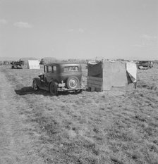 Living conditions for migrant potato pickers, Tulelake, Siskiyou County, California, 1939. Creator: Dorothea Lange.