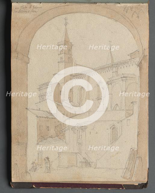 Album with Views of Rome and Surroundings, Landscape Studies, page 18a: Saint John Lateran, Rome. Creator: Franz Johann Heinrich Nadorp (German, 1794-1876).