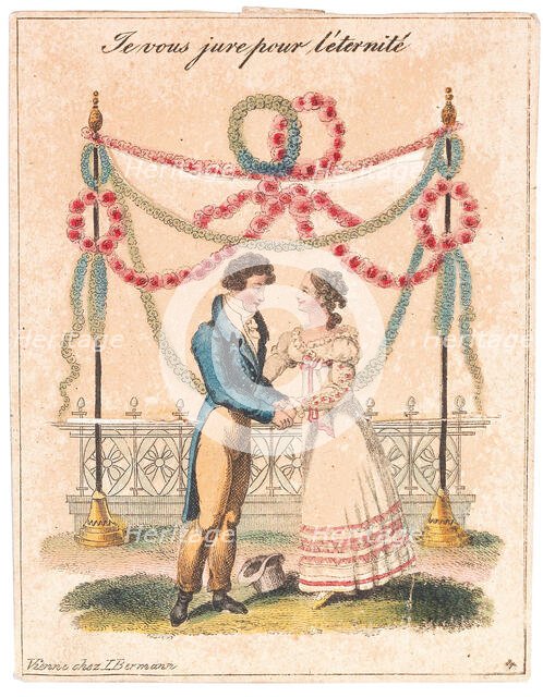 Greeting card "Je vous jure pour l'eternite, Amour & Fidelité", after 1815. Creator: Anonymous.